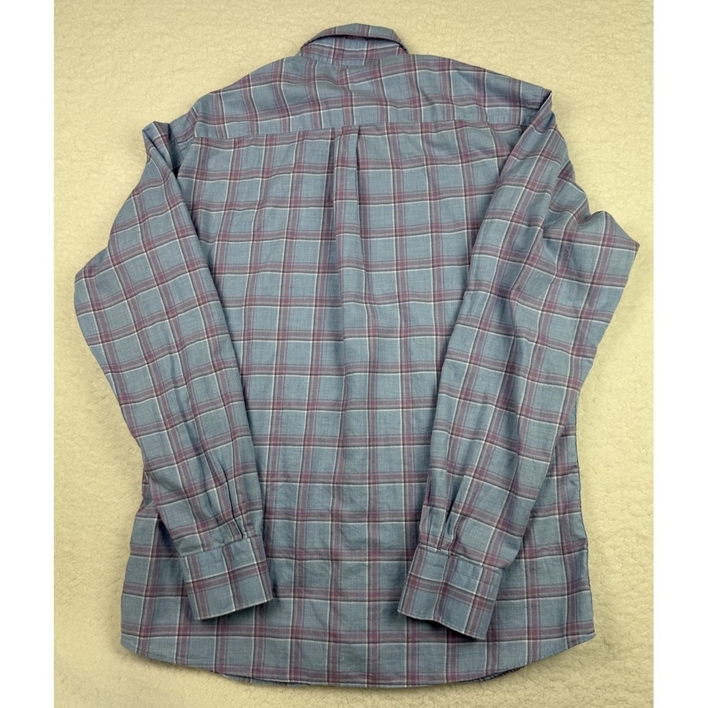 Peter Millar Summer Comfort Blue & Purple Plaid Button Down Shirt Sz Medium - Picture 4 of 8